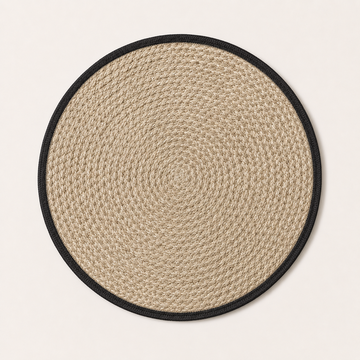 Jute border round table mat styled for dining by Leila Lanka
