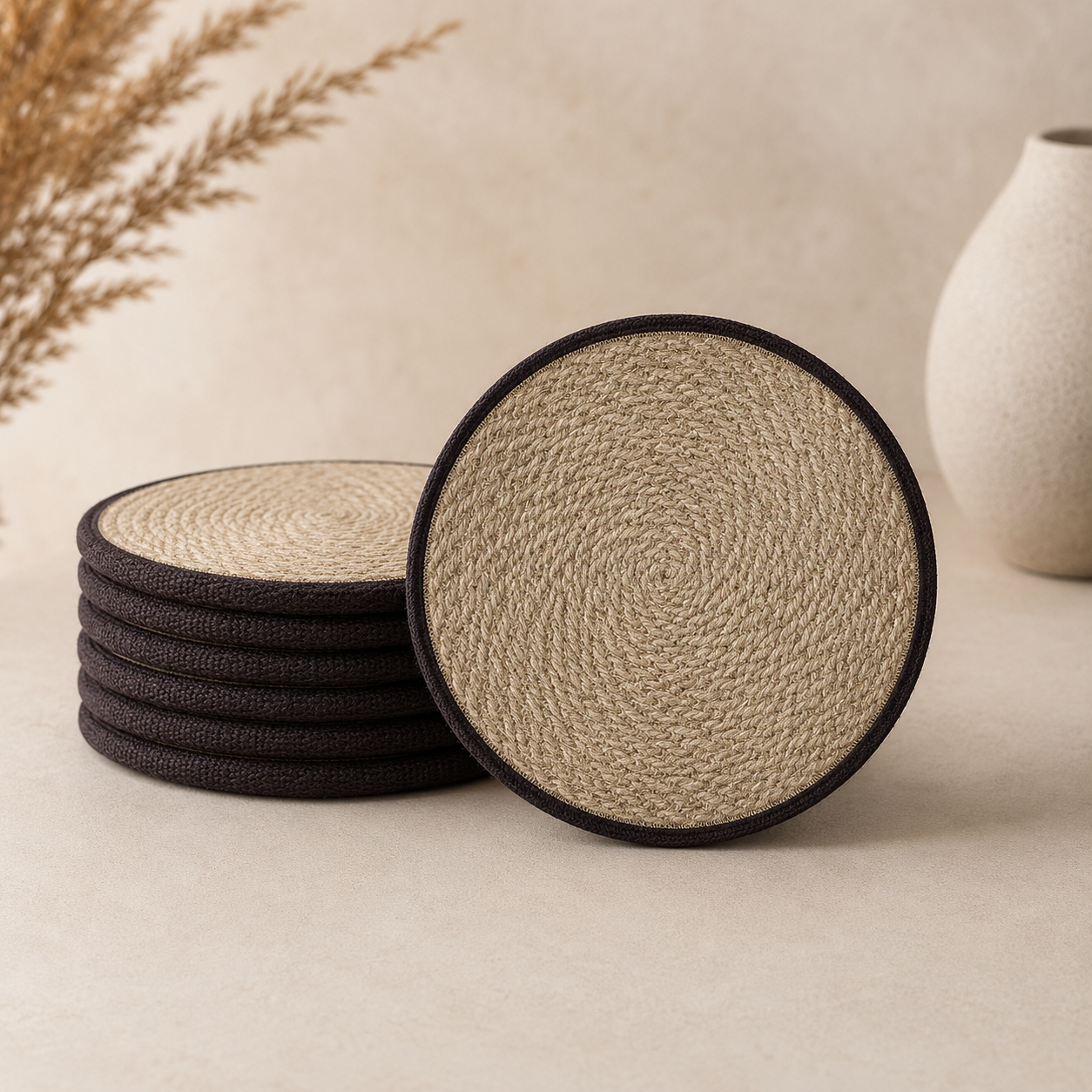 The Braided Jute Border Coaster