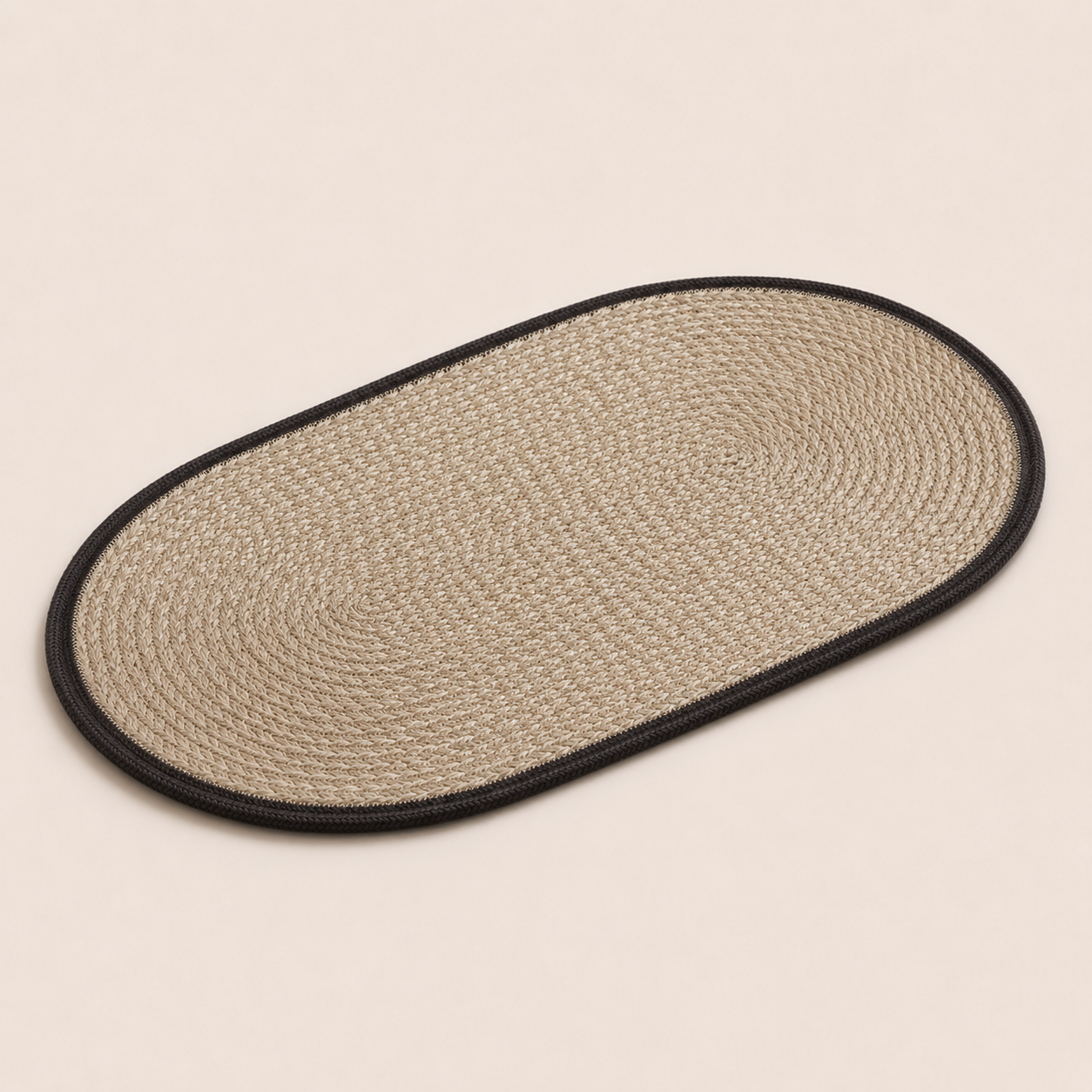 The Braided Jute Border Oval Table Mat
