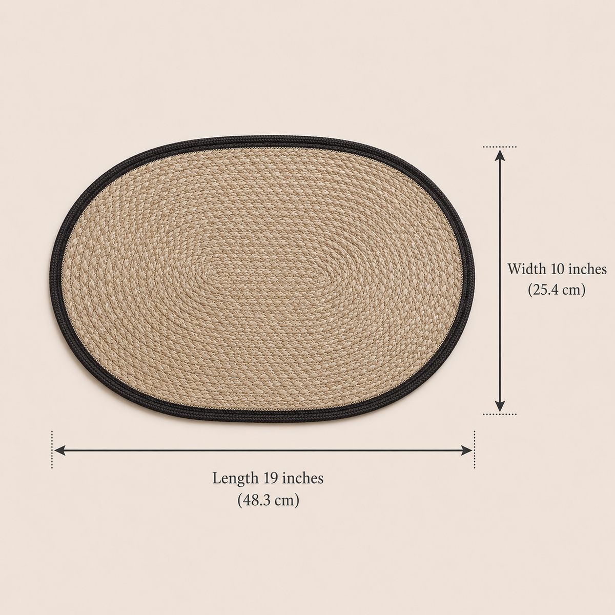 The Braided Jute Border Oval Table Mat