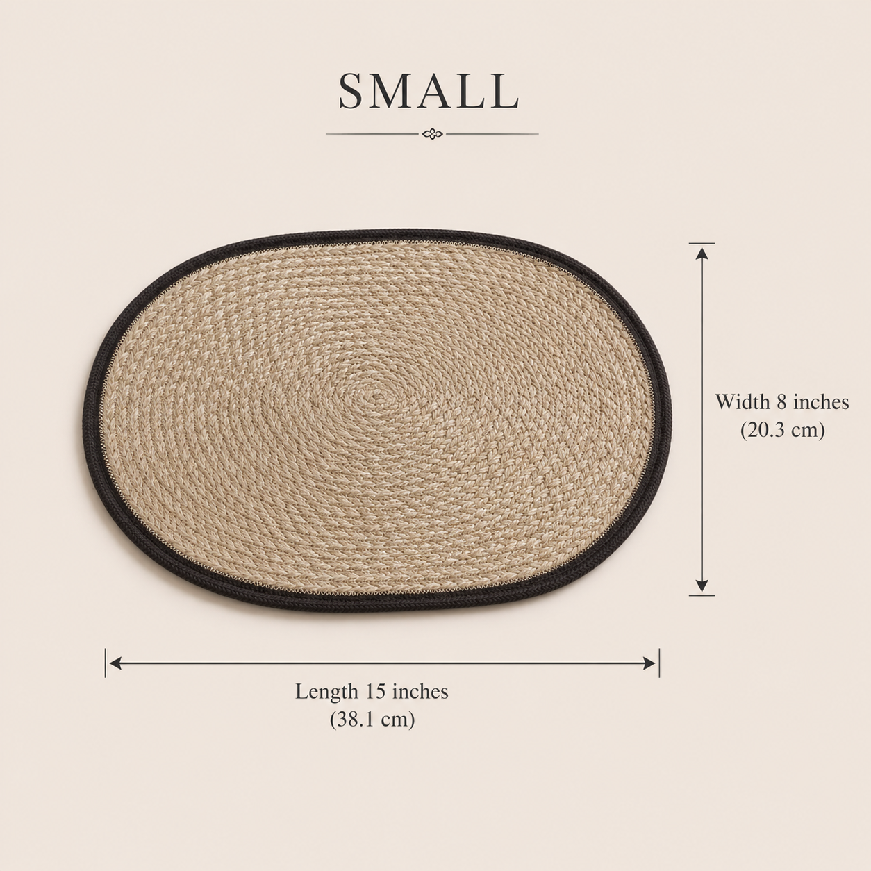 The Braided Jute Border Oval Table Mat