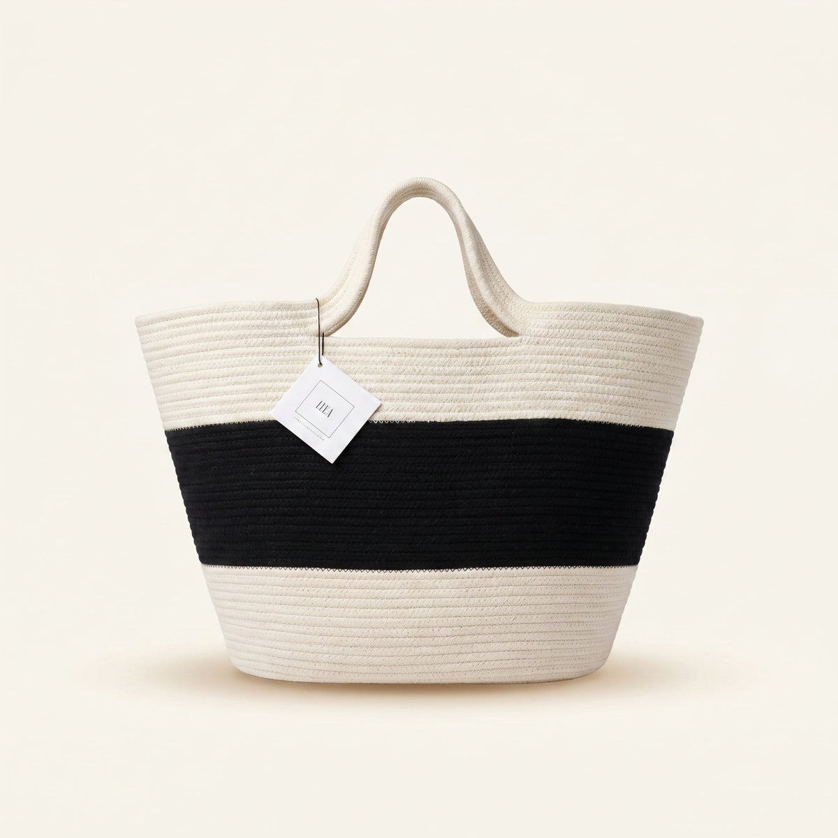 Elle contemporary artisan cotton cord tote bag by Leila lifestyle view