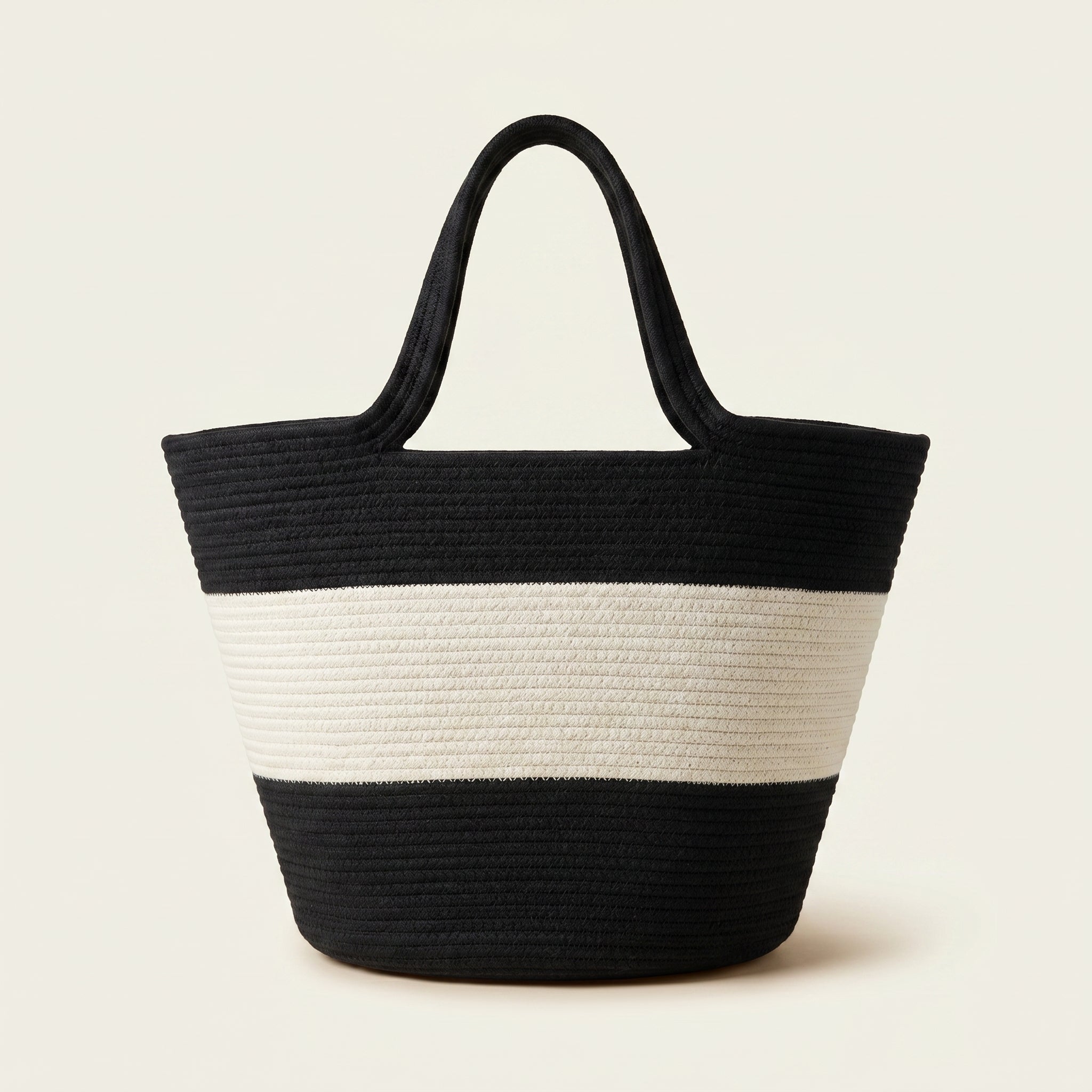Stella contemporary artisan cotton cord tote bag by Leila lifestyle view