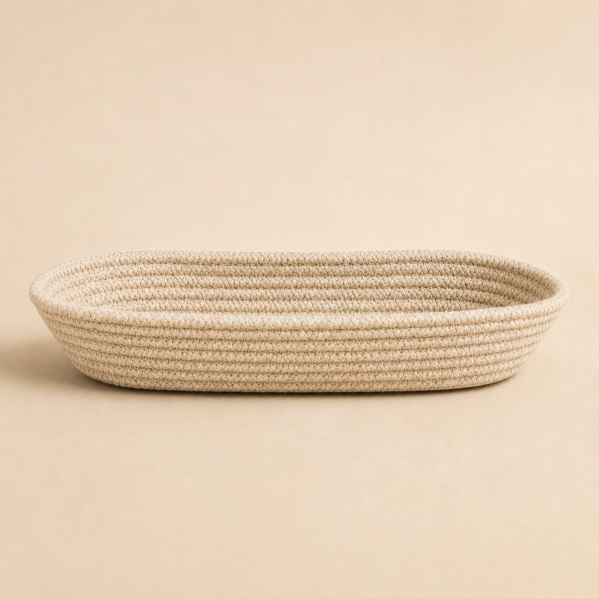 Oat beige cotton cord cutlery holder front view by Leila Lanka