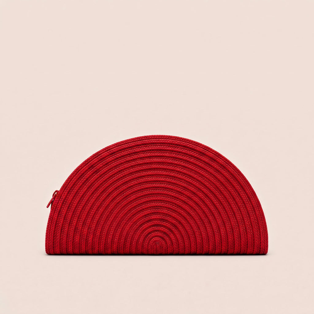Cassandra half-moon handwoven clutch bag by Leila product detail